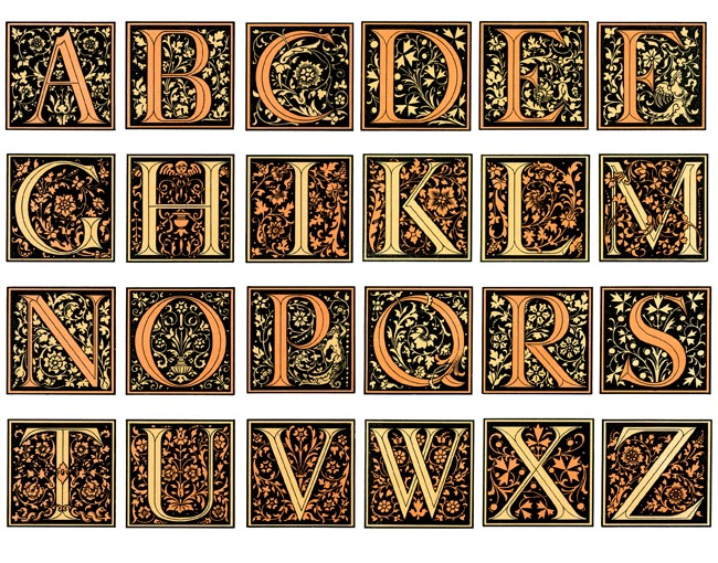 Illuminated Manuscript Alphabet Letters Illuminated Manuscript Alphabet Letters
