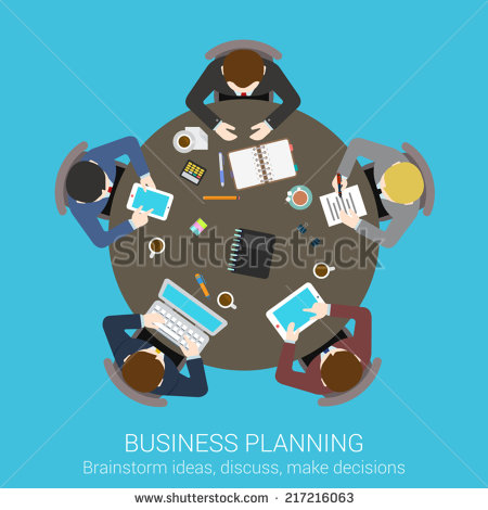 Infographic Business Icon People Meeting Table Black