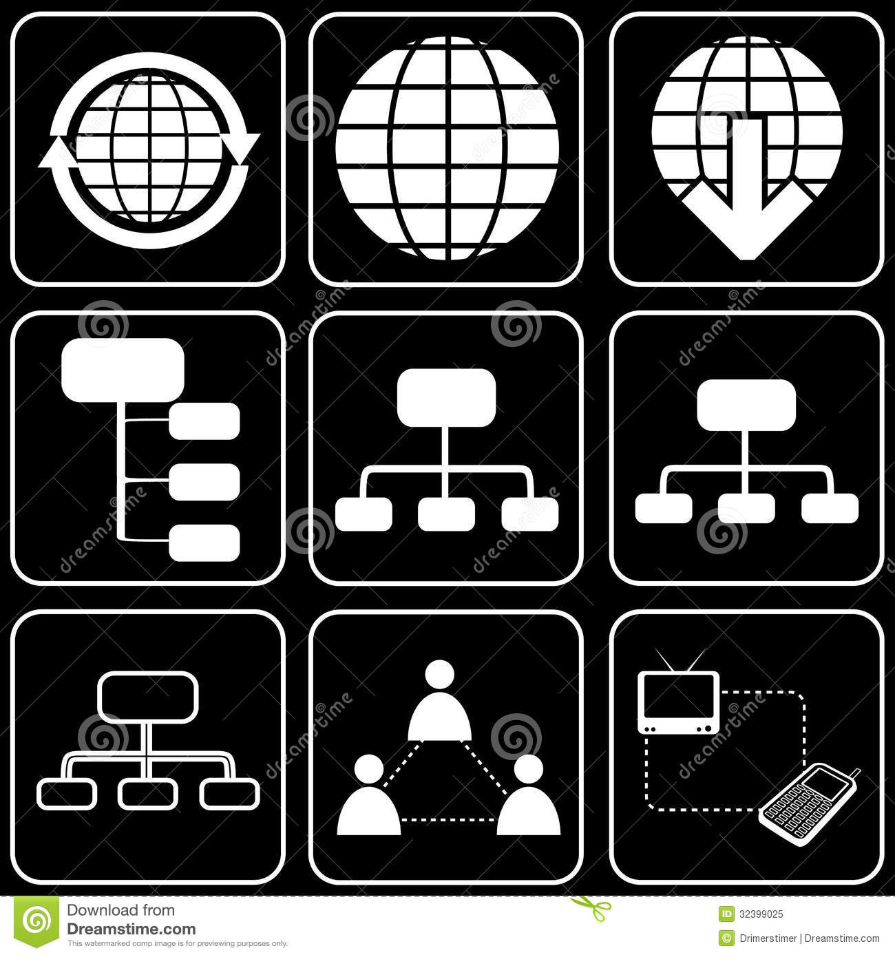 Internet Technology Icon Black and White