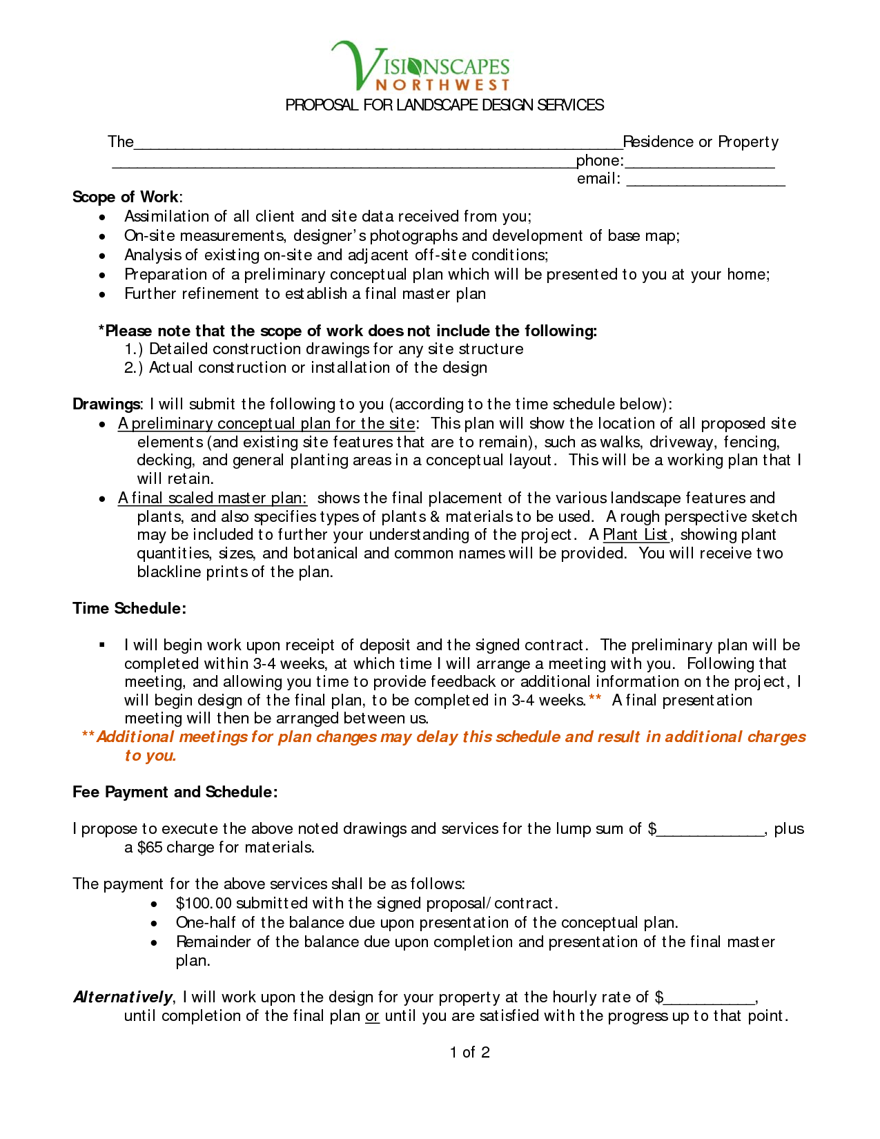 Landscape Design Proposal Sample