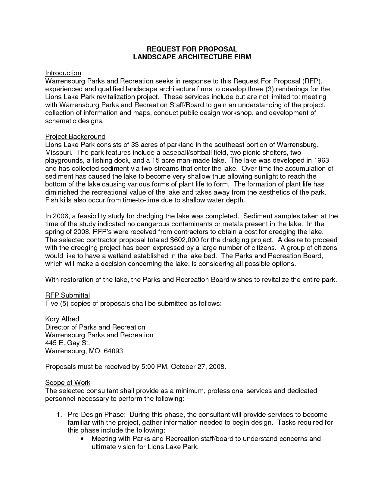 Landscape Proposal Sample Landscape Proposal Sample