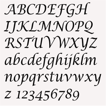 lucida calligraphy font aplabet