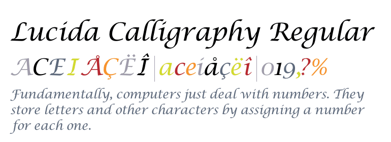 Lucida Calligraphy Font