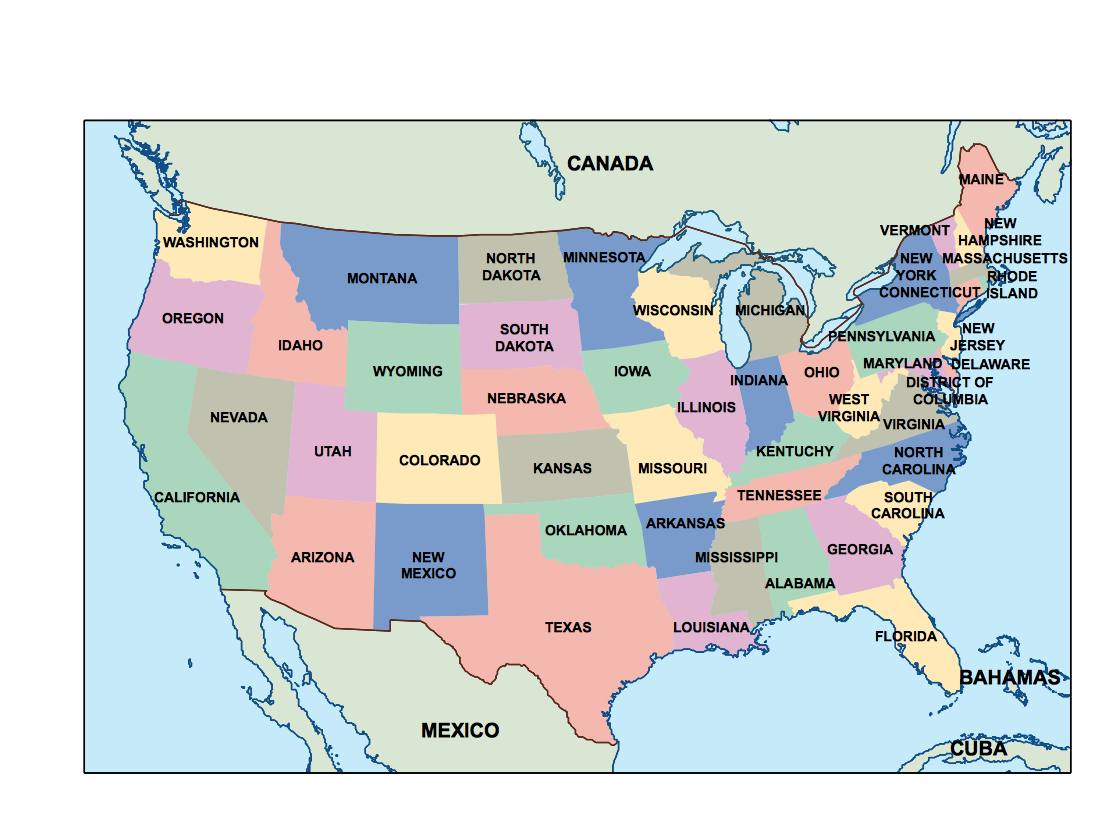 Map of USA for PowerPoint Presentation