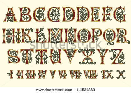 Medieval Illuminated Letters Alphabet Medieval Illuminated Letters Alphabet