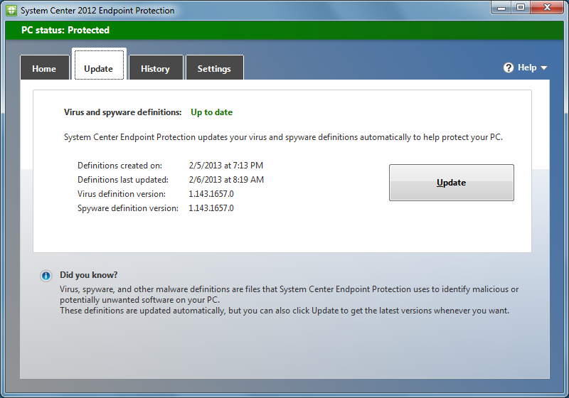 Microsoft System Center Endpoint Protection Microsoft System Center Endpoint Protection