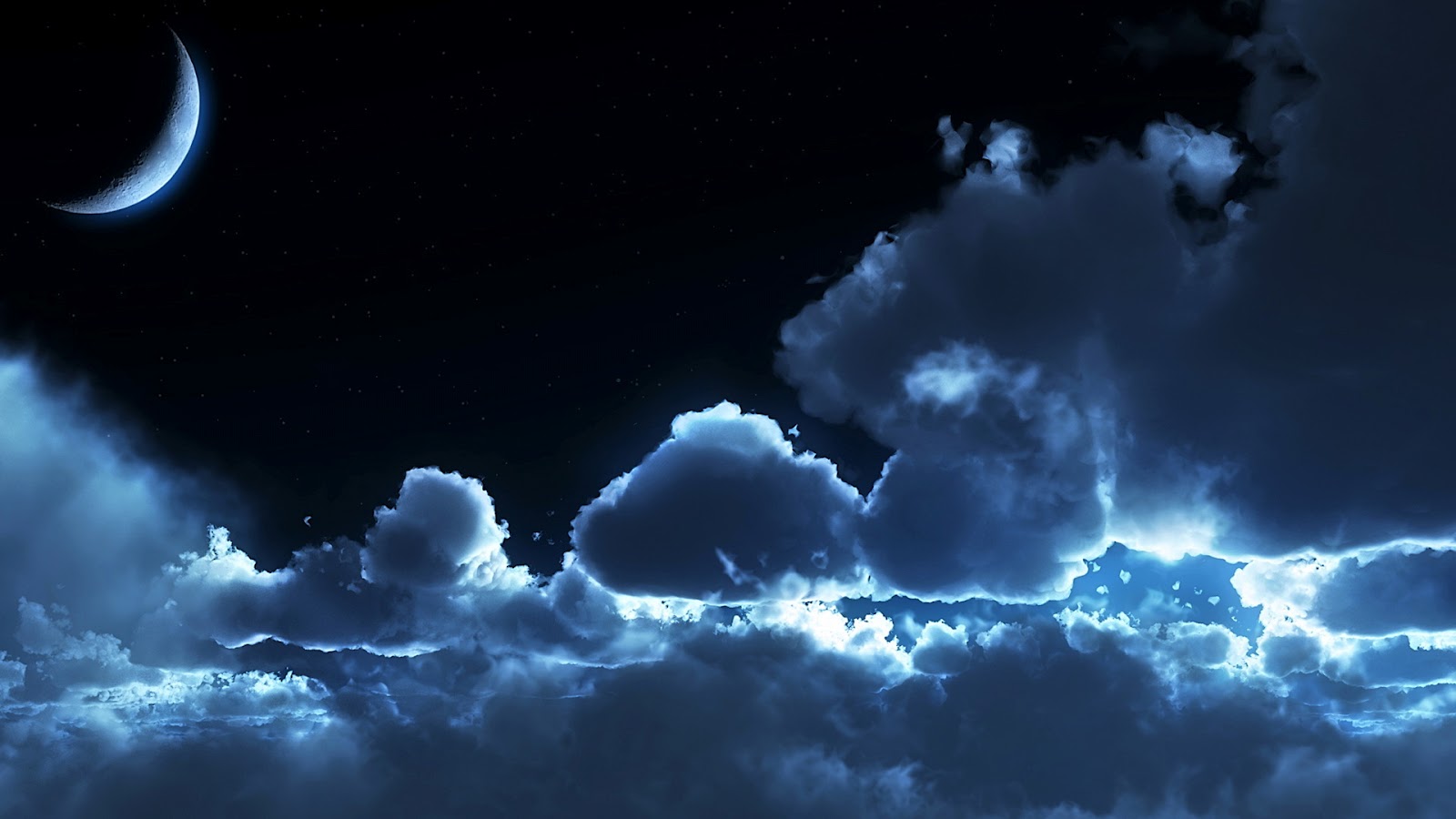Moon Night Sky Desktop Background