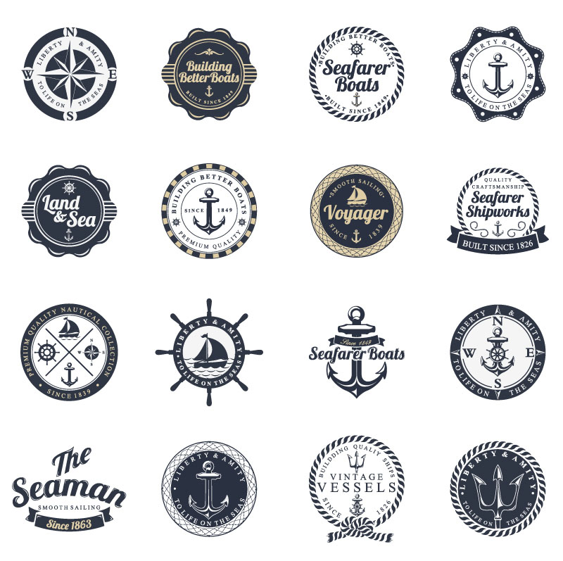 Nautical Vintage Vector Logos Free