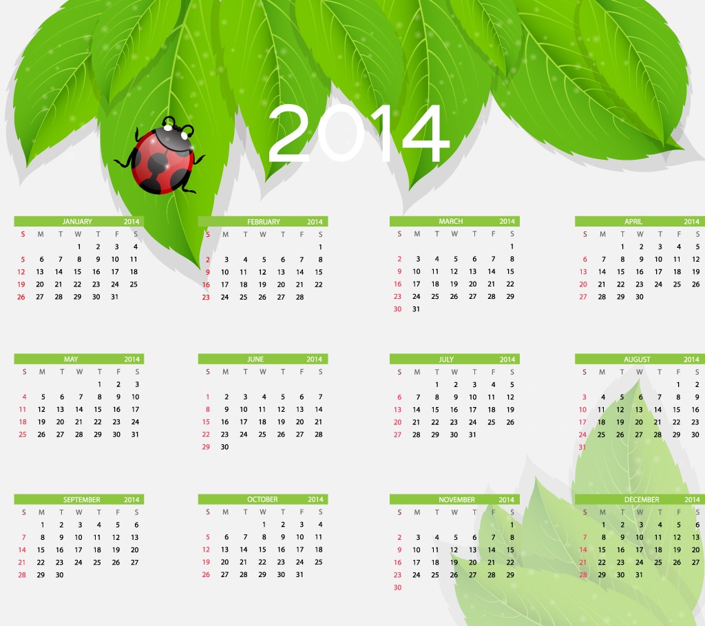 New Year 2014 Calendar