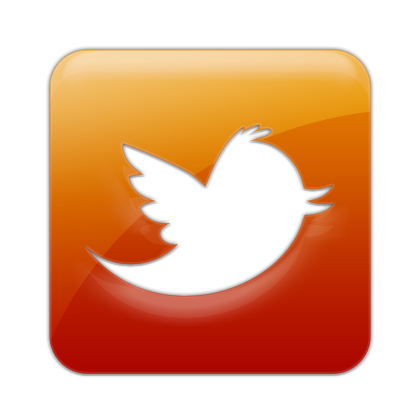 Orange Twitter Icon Square