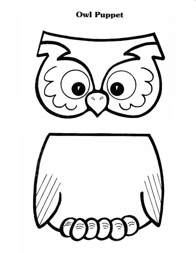 Owl Paper Bag Puppet Template