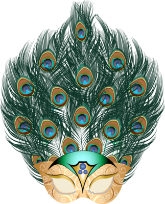 Peacock Mardi Gras Mask Clip Art