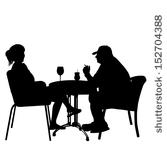 people dining silhouette