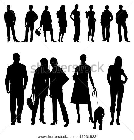 People Standing Silhouette