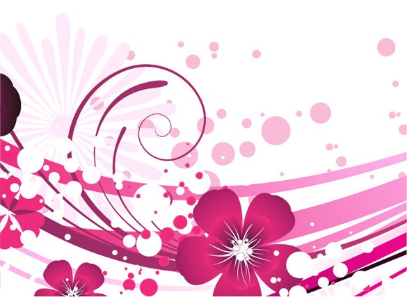 Pink Abstract Floral Vector