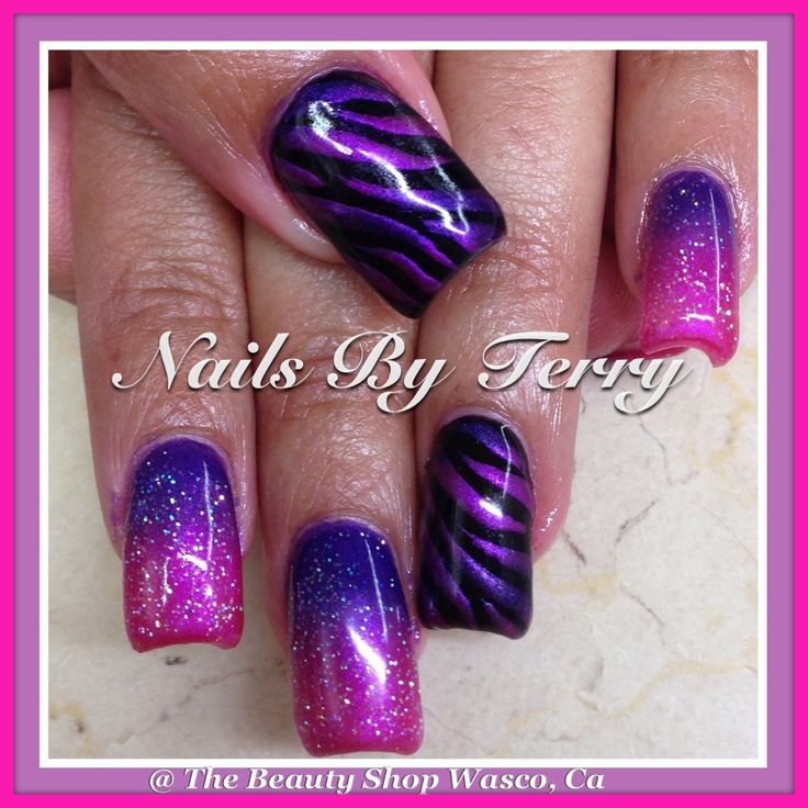 Pink and Purple Gel Nail Designs