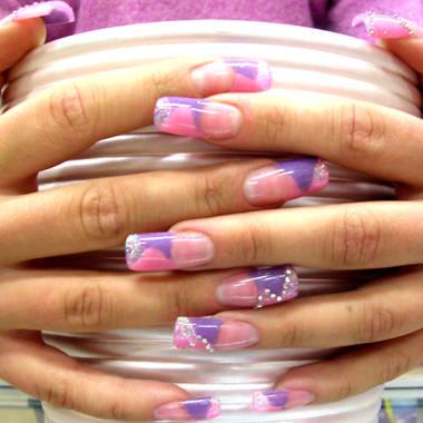 Pink and Purple Nail Design