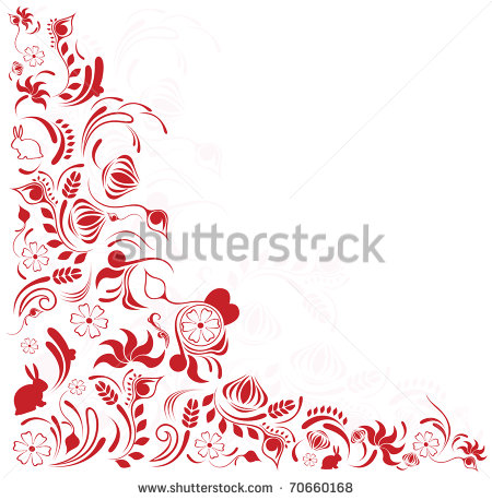 Pink Corner Swirl Vector Art