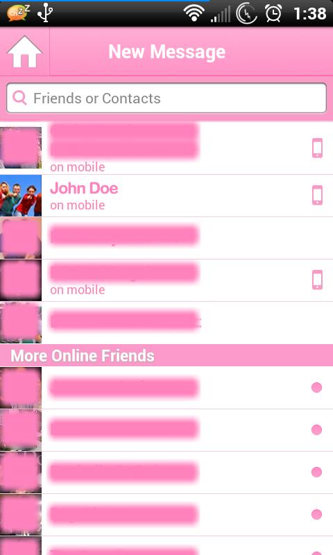 Pink Facebook Messenger App