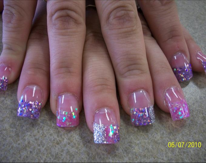 Pink Purple Silver Nail Designs