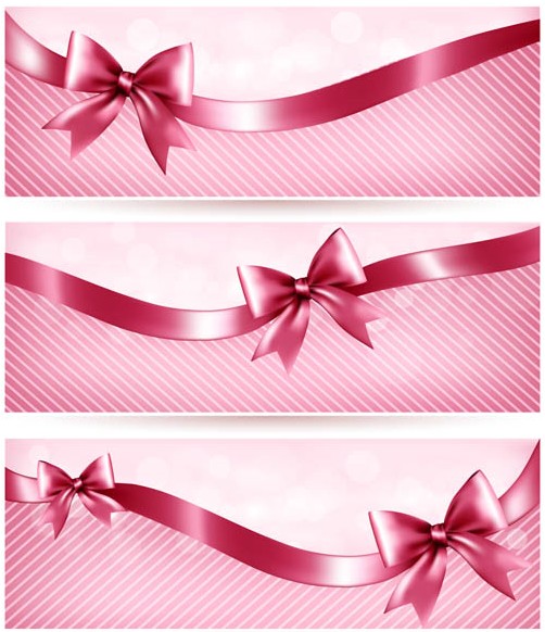 Pink Ribbon Banner Vector