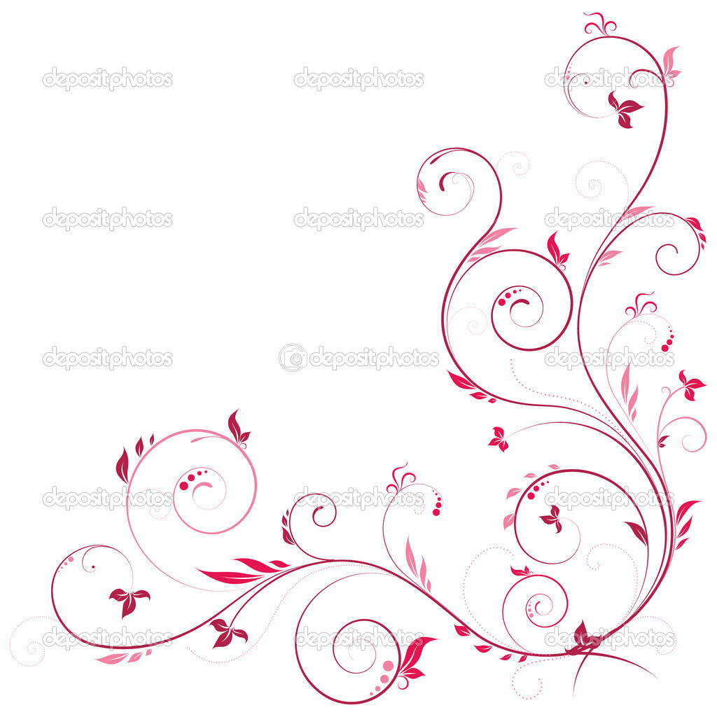 Pink Swirl Corner Borders Clip Art