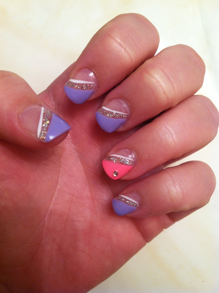 Purple with Pink Nail Designs