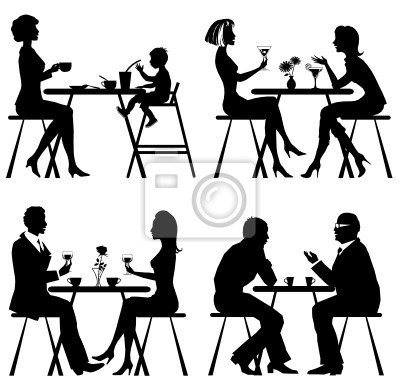Restaurant People Silhouettes