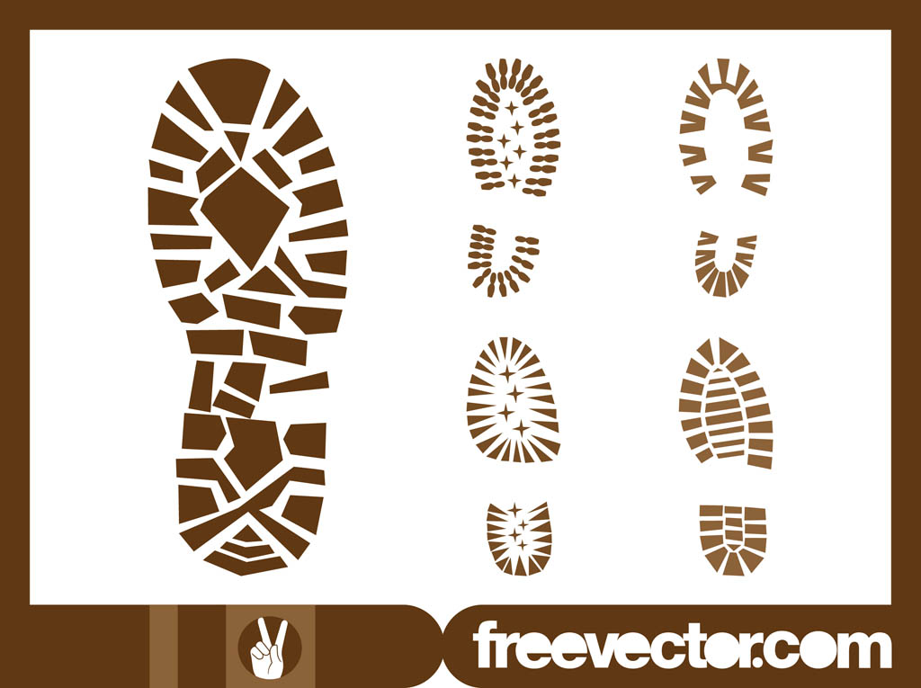 Shoe Print Vector Free