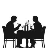 Silhouette Couple at Restaurant