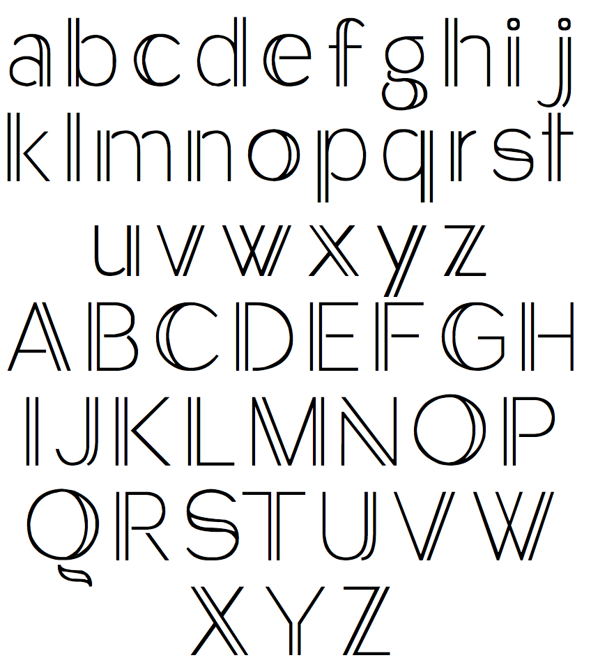 Simple Fancy Fonts Alphabet