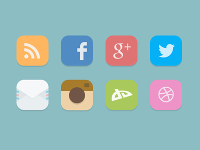 Social Media Icons Flat