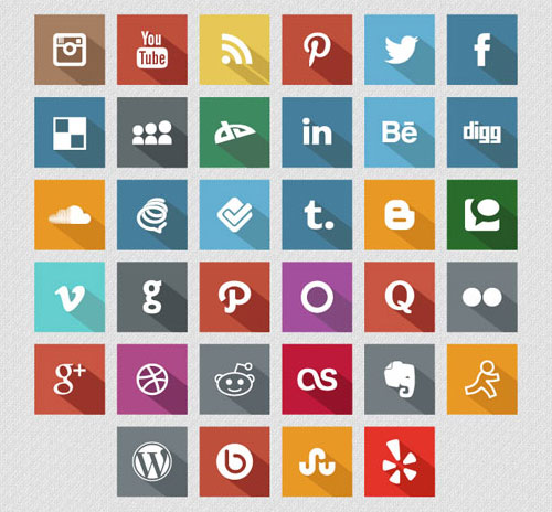 Social Media Icons Flat