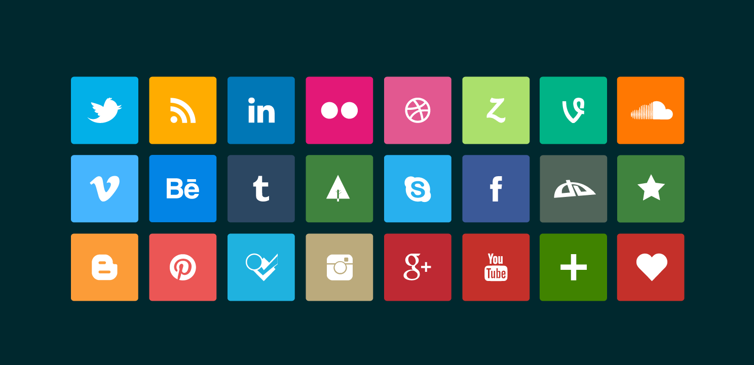 Social Media Icons Flat