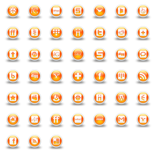 Social Media Icons Orange