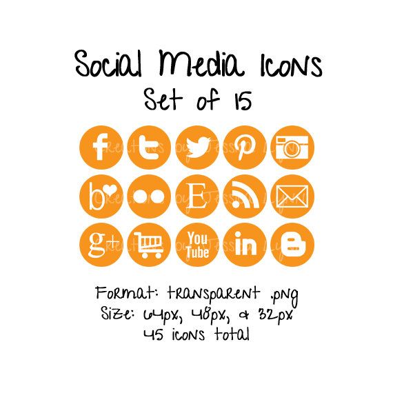 Social Media Icons Orange