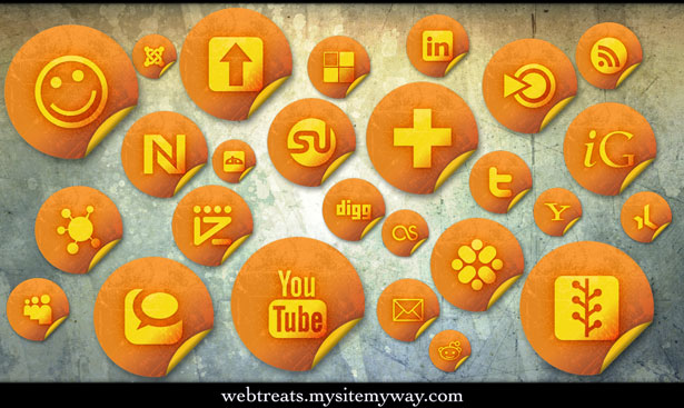 Social Media Icons Orange