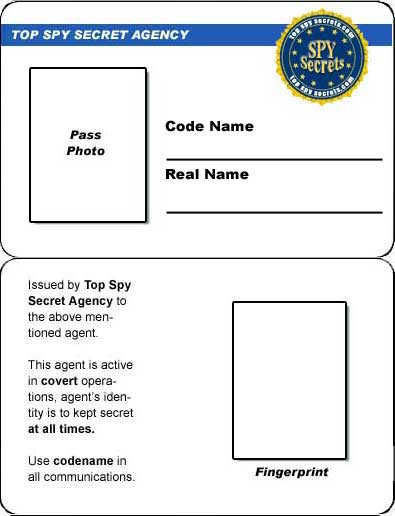 Spy ID Card Template