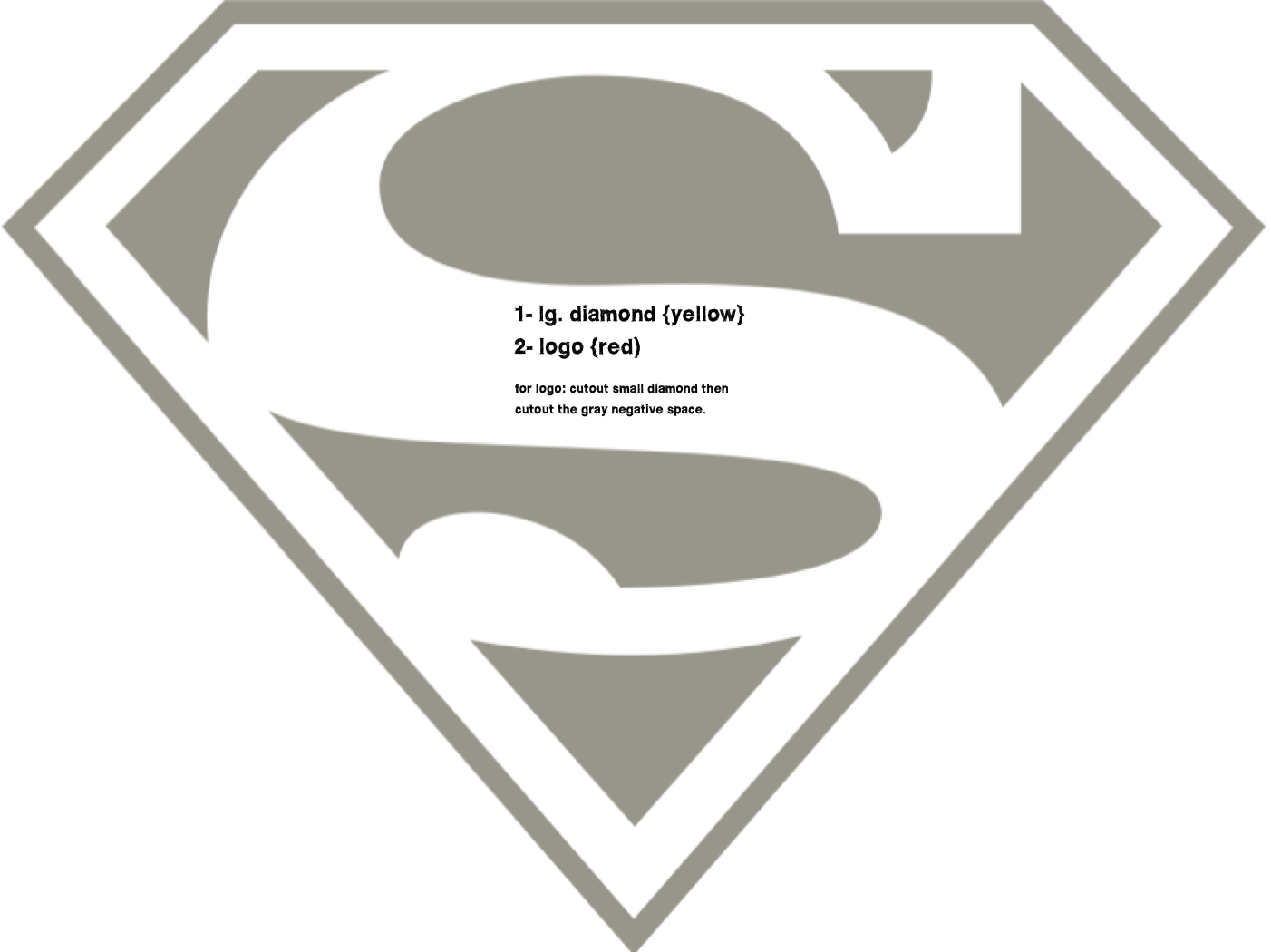 Superman Logo Outline Template