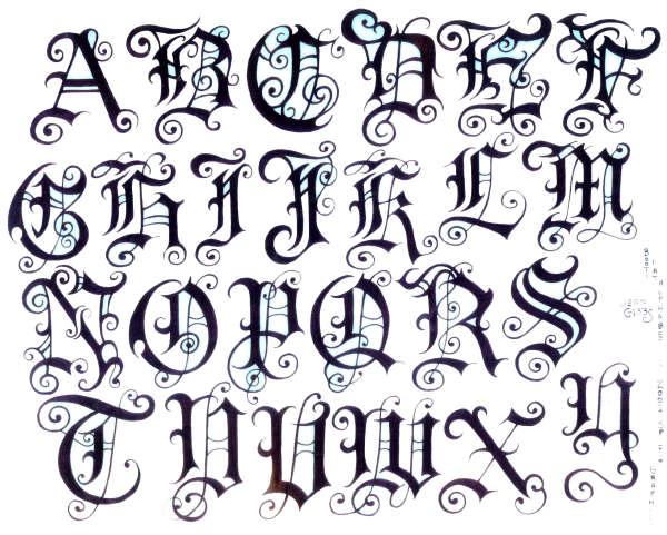 Tattoo Font Styles Alphabet