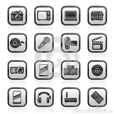 Technology Icons Black and White