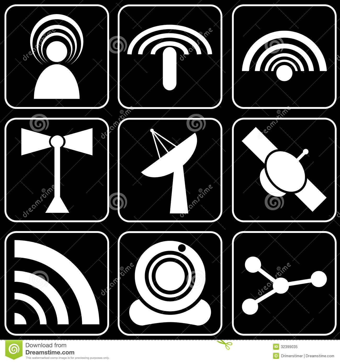 Technology Icons Black and White