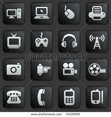 Technology Icons Black and White