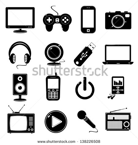 Technology Icons Black and White