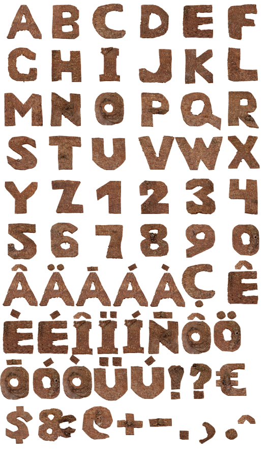 Tree Log Letter Fonts