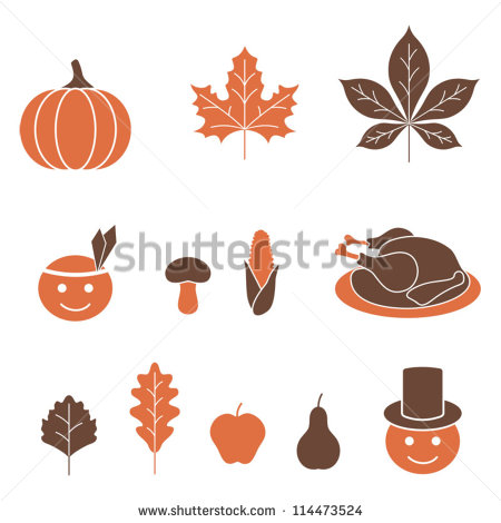 Turkey Icons Thanksgiving