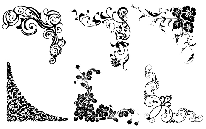 Vector Floral Corners