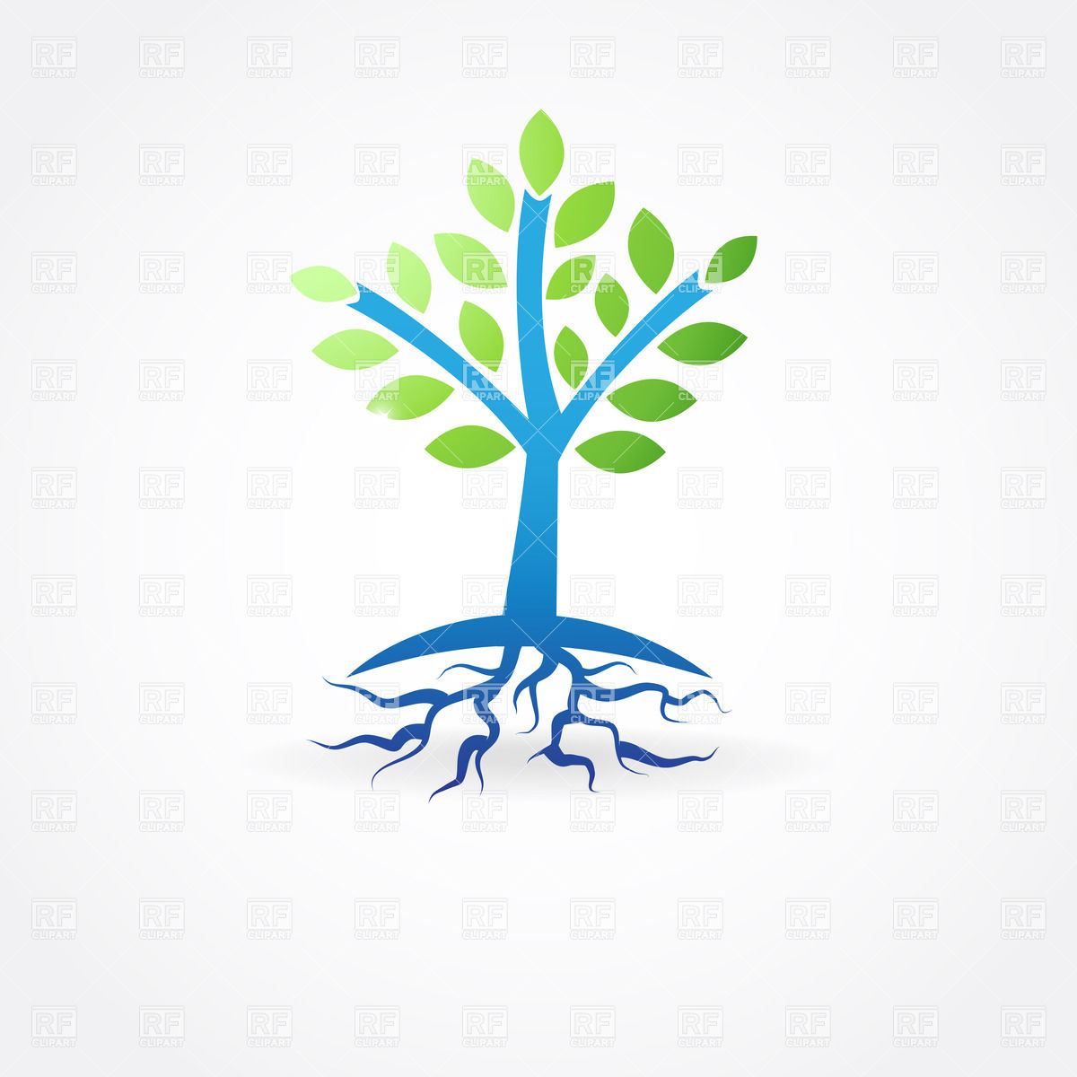 Vector Tree with Roots Clip Art