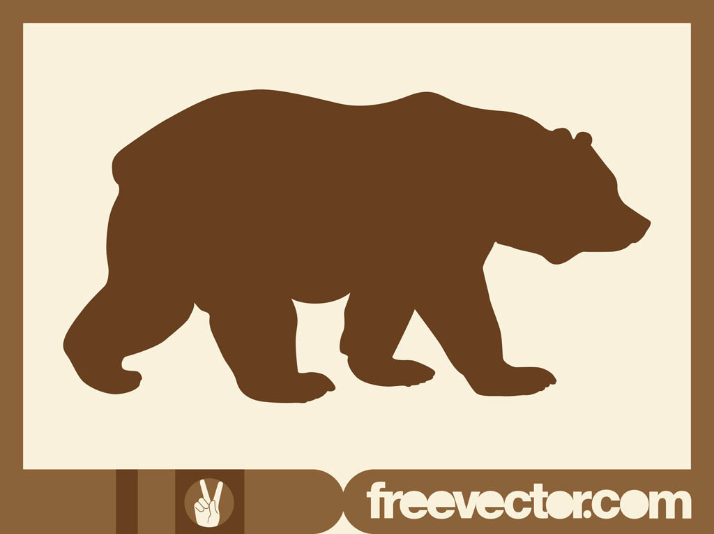 Walking Bear Silhouette Clip Art