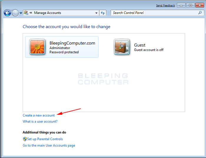 Windows 7 User Account Windows 7 User Account